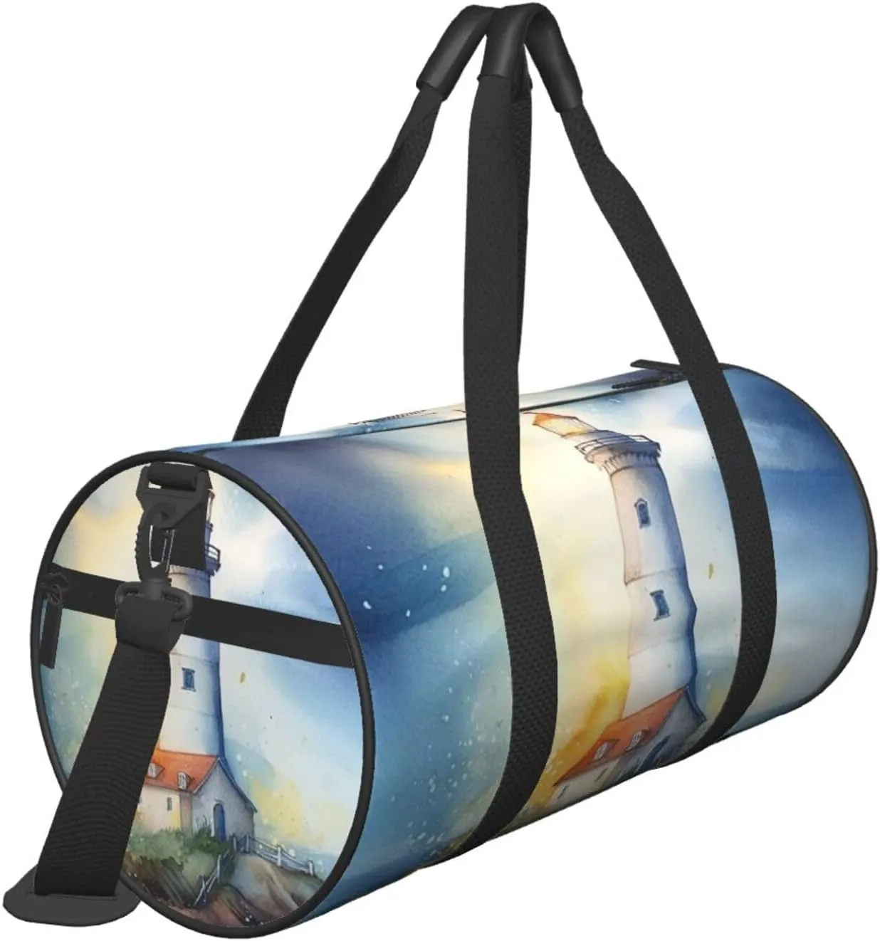 Duffel Bag for Men Women Small Gym Bag Lighthouse Fantasy Light Travel Duffel Bag Waterproof Overnight Bag for Sports Workout