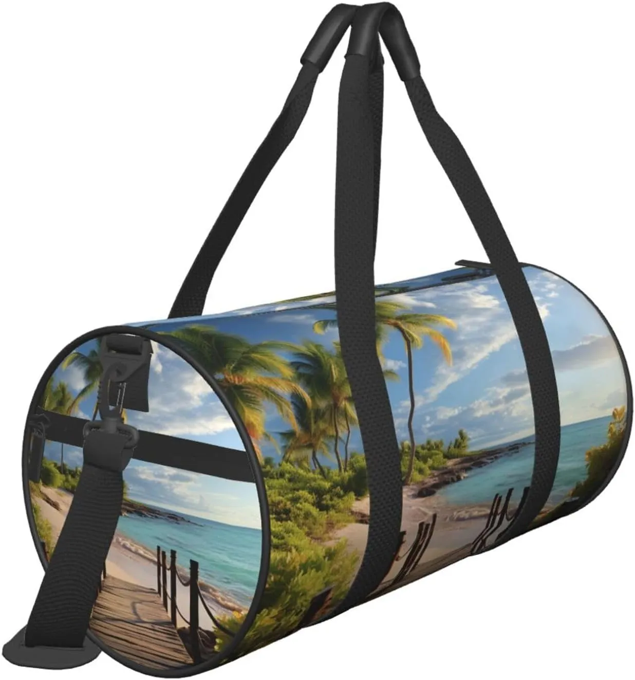 Duffel Bag for Men Women Small Gym Bag Palm Trees Beach Sea Ocean Travel Duffel Bag Waterproof Overnight Bag for Sports Workout