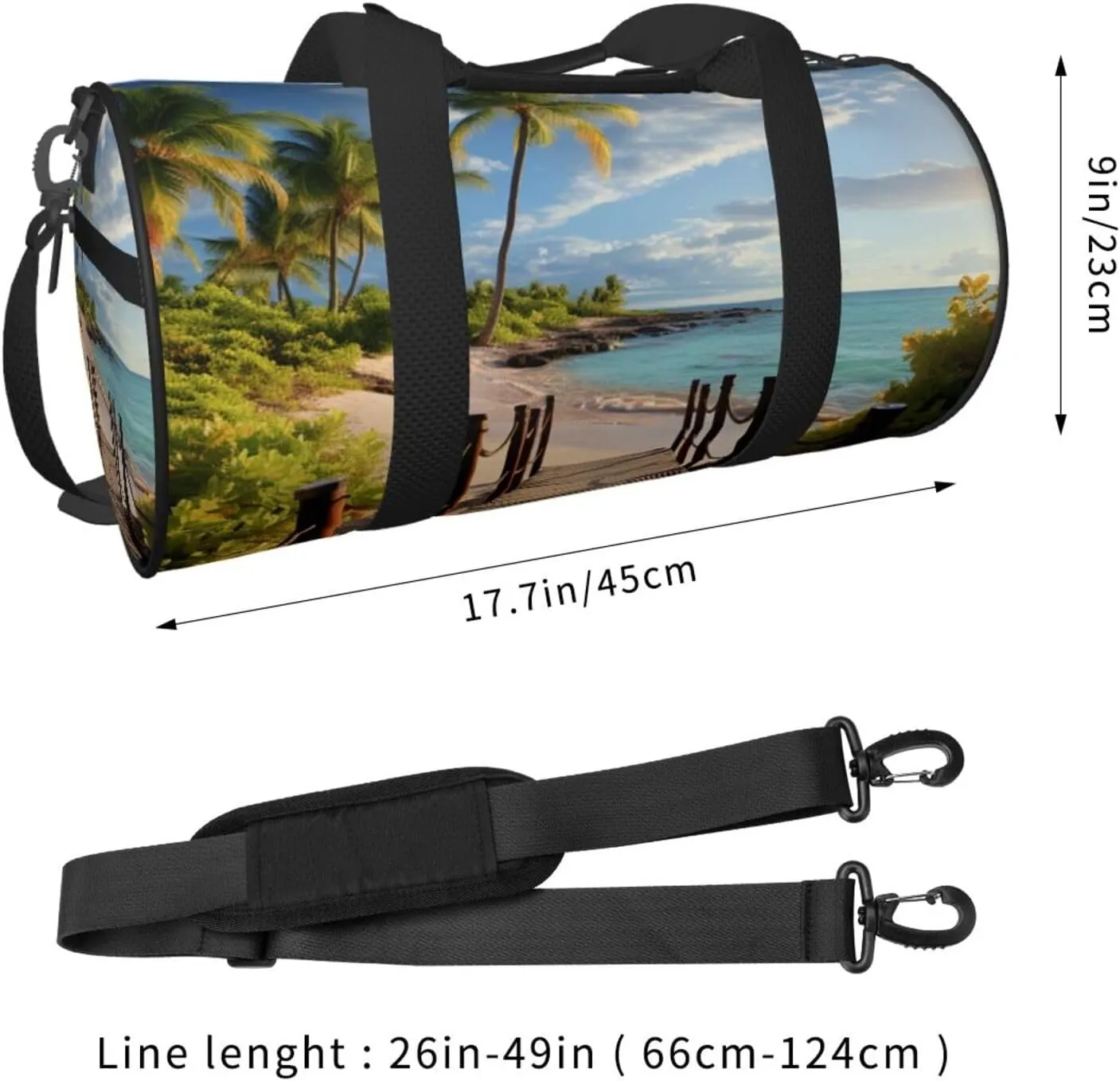Duffel Bag for Men Women Small Gym Bag Palm Trees Beach Sea Ocean Travel Duffel Bag Waterproof Overnight Bag for Sports Workout