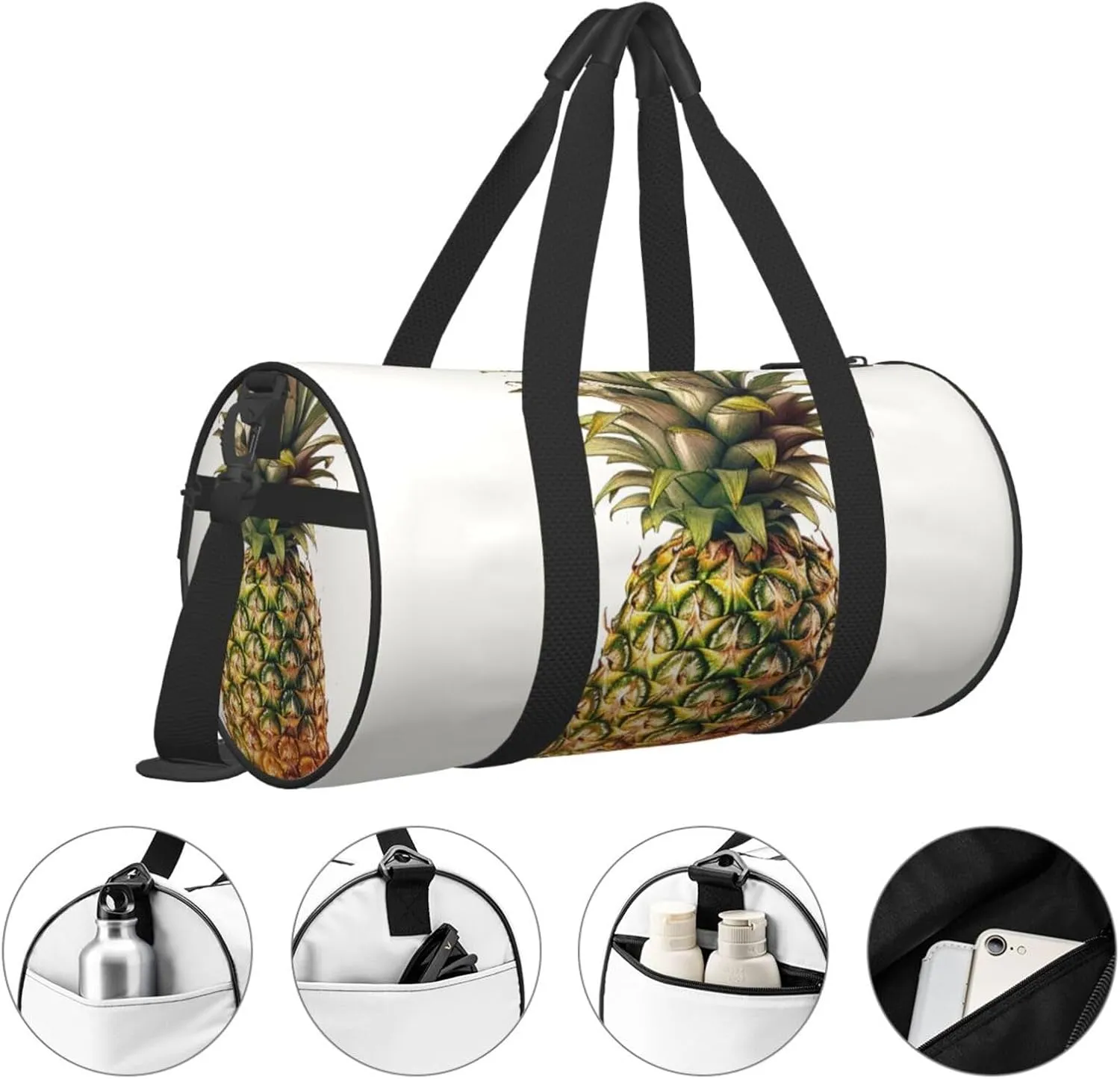 Duffel Bag for Men Women Small Gym Bag Pineapple Travel Duffel Bag Waterproof Overnight Bag for Sports Workout