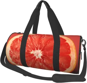 Duffel Bag for Men Women Small Gym Bag Pink ripe Grapefruit Slice Travel Duffel Bag Waterproof Overnight Bag for Sports Workout