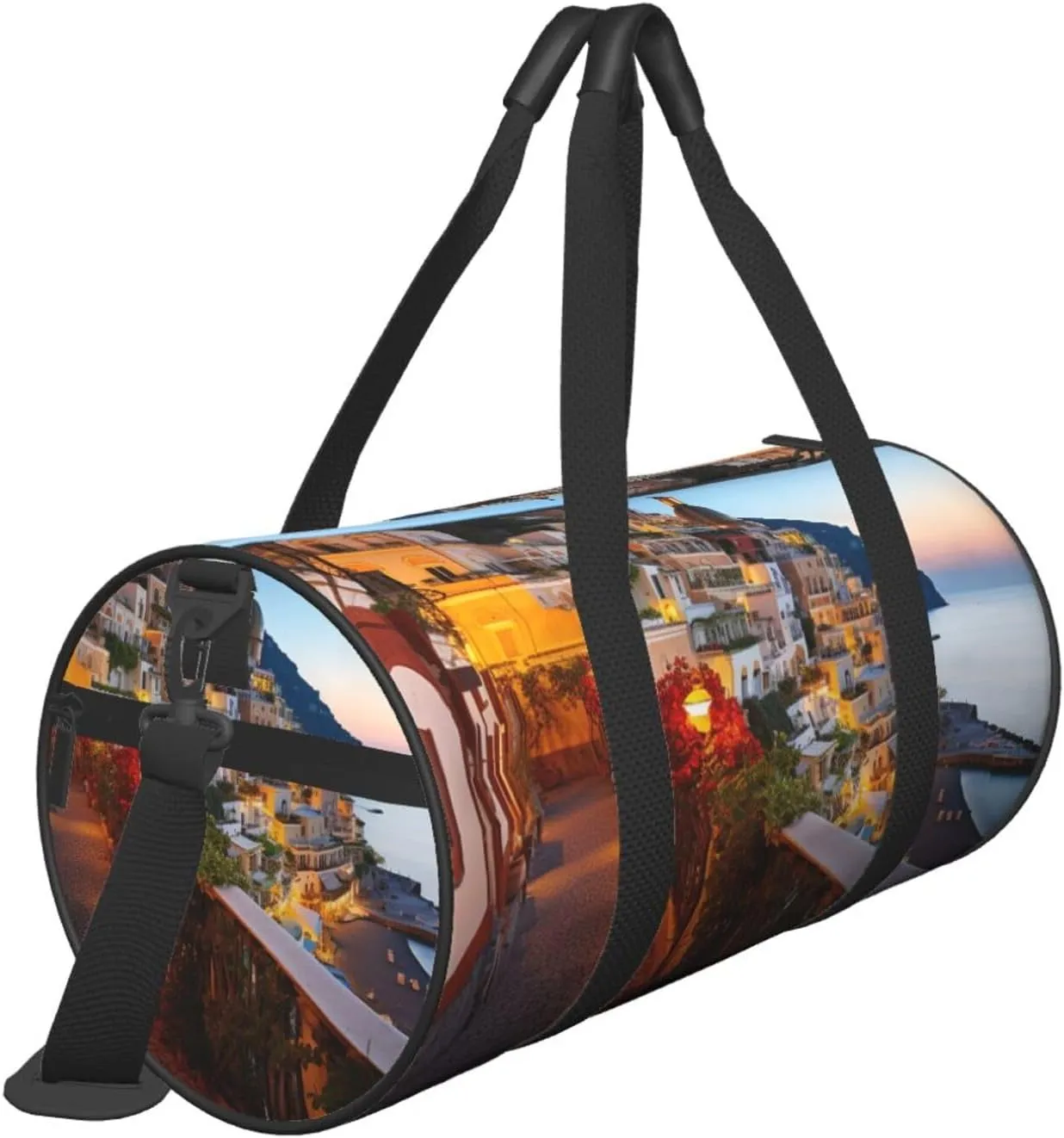 Duffel Bag for Men Women Small Gym Bag Positano Seaside Sunset Travel Duffel Bag Waterproof Overnight Bag for Sports Workout