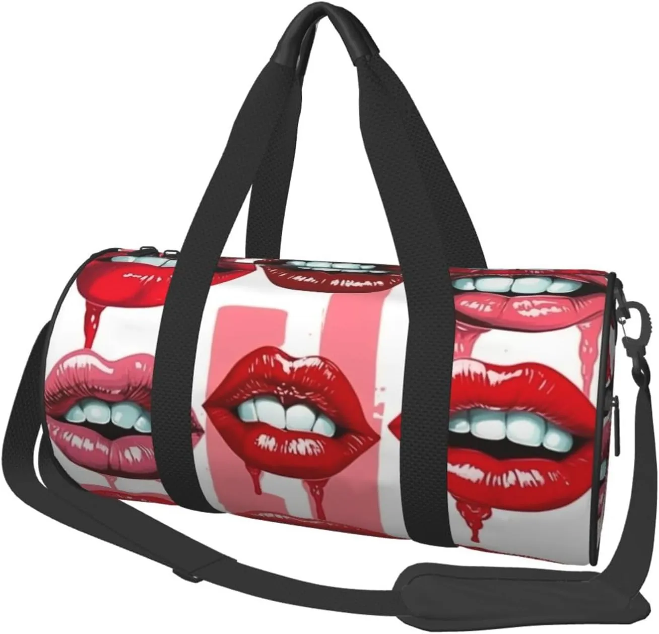 Duffel Bag for Men Women Small Gym Bag Red Lips Collection Travel Duffel Bag Waterproof Overnight Bag for Sports Workout