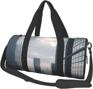 Duffel Bag for Men Women Small Gym Bag Skyscraper Buildings Travel Duffel Bag Waterproof Overnight Bag for Sports Workout