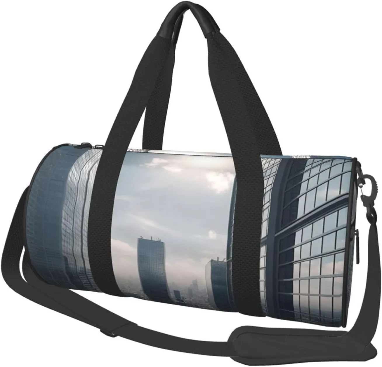 Duffel Bag for Men Women Small Gym Bag Skyscraper Buildings Travel Duffel Bag Waterproof Overnight Bag for Sports Workout