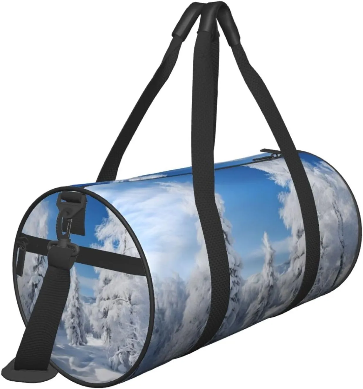 Duffel Bag for Men Women Small Gym Bag Snow-covered winter trees Travel Duffel Bag Waterproof Overnight Bag for Sports Workout