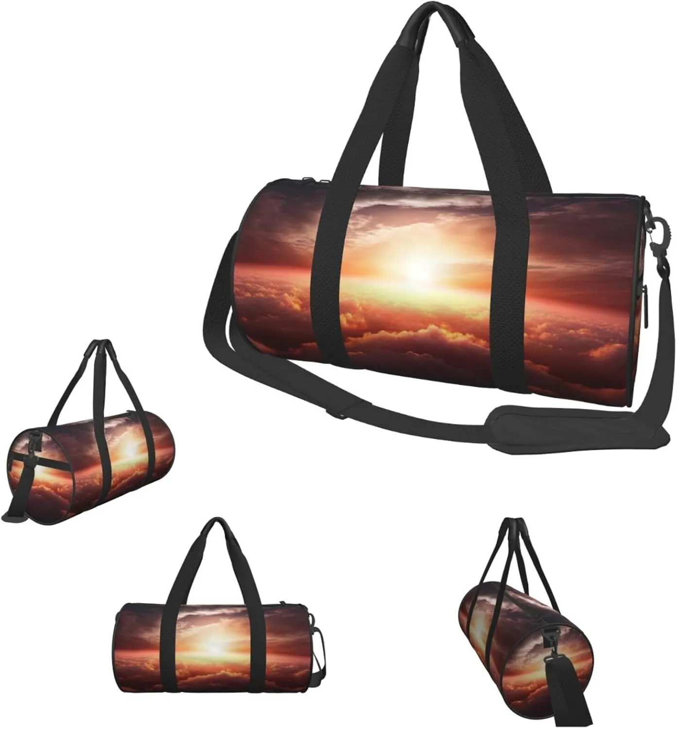 Duffel Bag for Men Women Small Gym Bag Sun sunrise cloud Travel Duffel Bag Waterproof Overnight Bag for Sports Workout