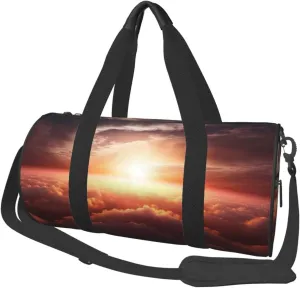 Duffel Bag for Men Women Small Gym Bag Sun sunrise cloud Travel Duffel Bag Waterproof Overnight Bag for Sports Workout