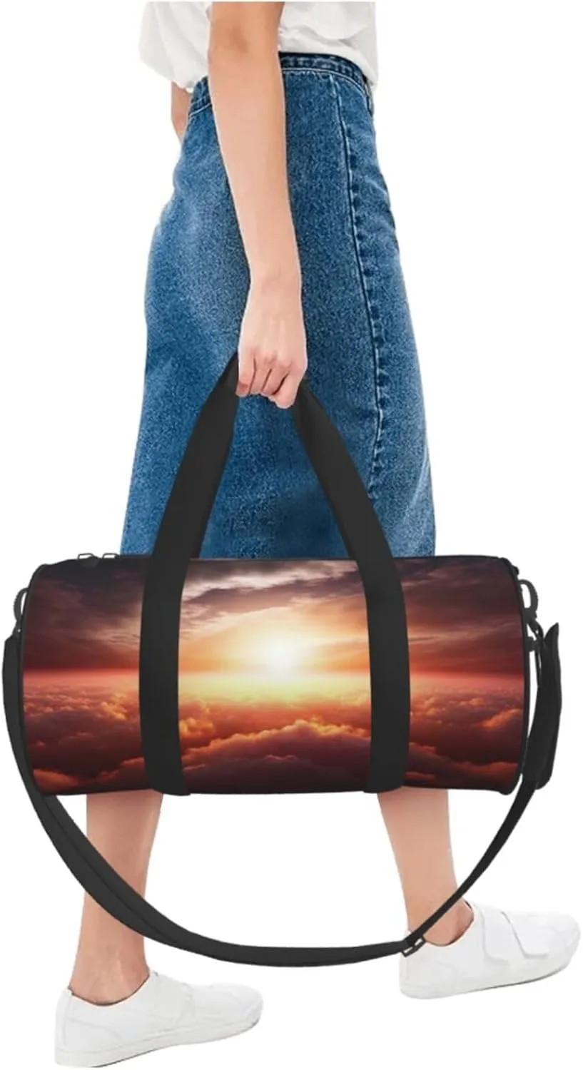 Duffel Bag for Men Women Small Gym Bag Sun sunrise cloud Travel Duffel Bag Waterproof Overnight Bag for Sports Workout