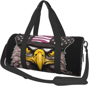 Duffel Bag for Men Women Small Gym Bag US American Flag Eagle Travel Duffel Bag Waterproof Overnight Bag for Sports Workout