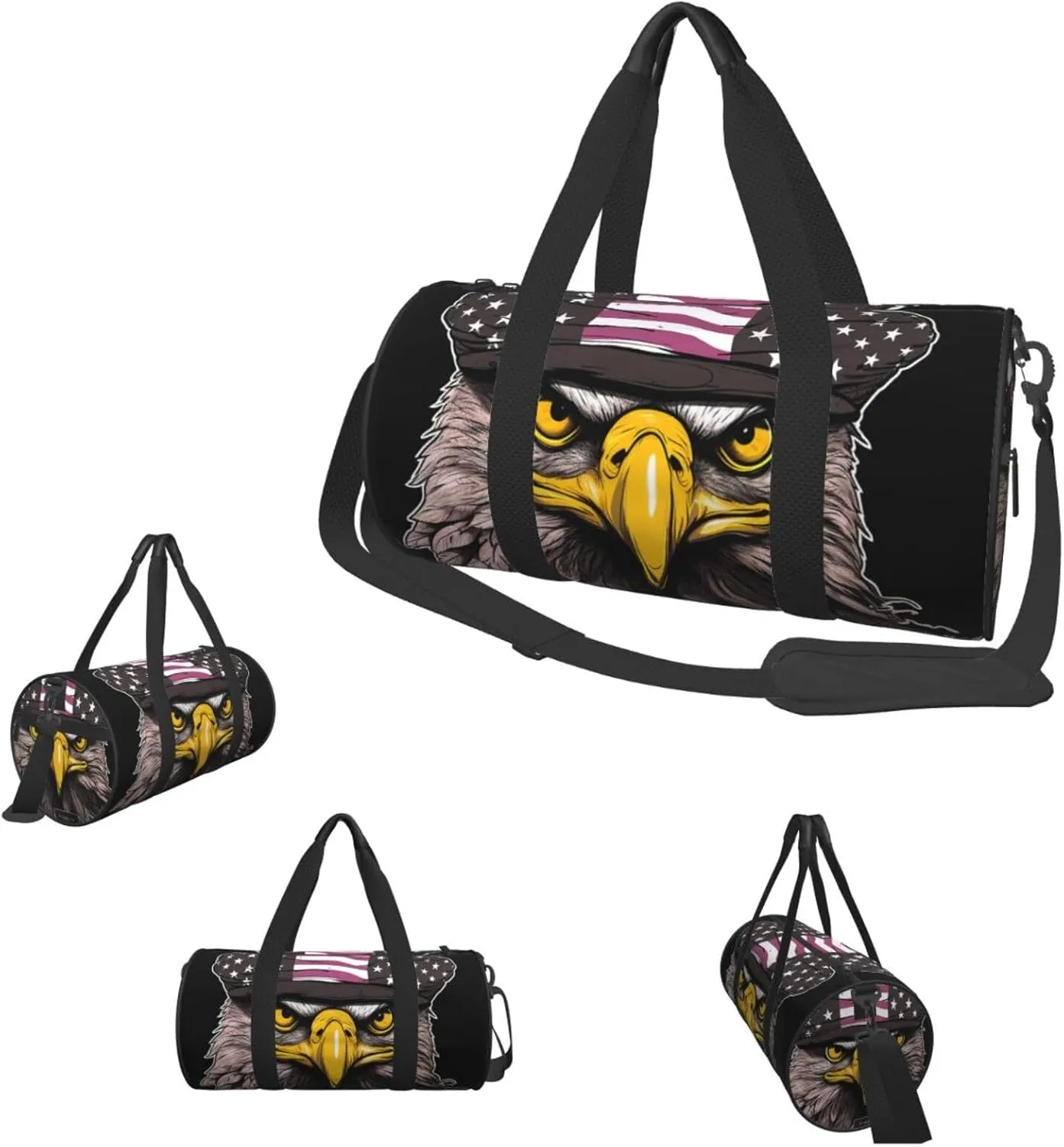 Duffel Bag for Men Women Small Gym Bag US American Flag Eagle Travel Duffel Bag Waterproof Overnight Bag for Sports Workout