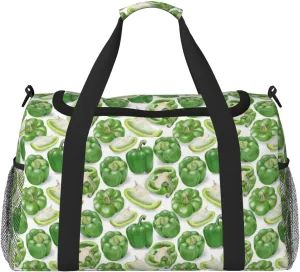 Duffle Bag for Travel, Bell Pepper green funny Weekender Overnight Duffel Bag, Carry On Bag Gym Bag for Women Men, Personal Item Travel Bag