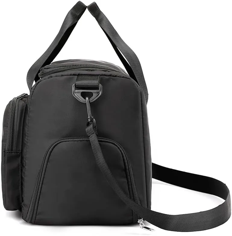 Duffle Bag with Shoe and Wet Compartment Gym Bag for Women and Men Duffle Bag for Overnight Travel Sport Workout Bag Black