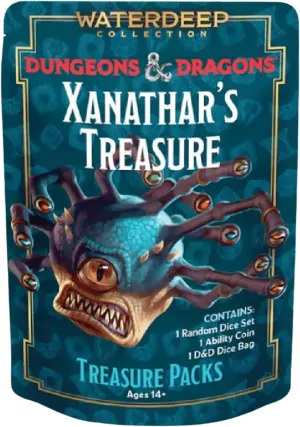 Dungeons & Dragons: Xanathar's Treasure Pack - Randomly Assorted Set w/ 7pc Dice, Metal Coin & Dice Bag - RPG, D&D Waterdeep Collection, Sirius Dice