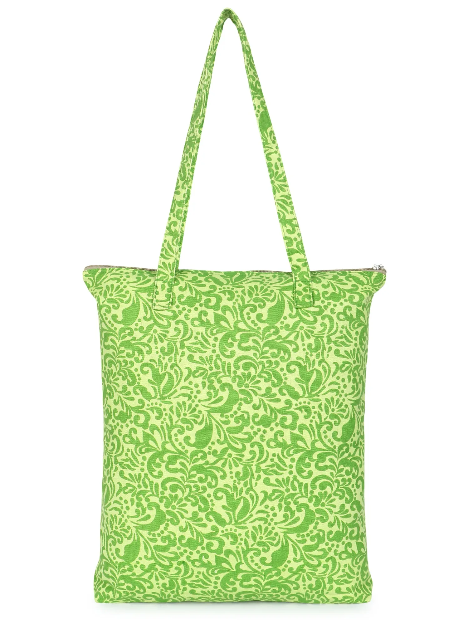 Eco-Friendly Multicolor Floral Printed Cotton Canvas Shopping Bags (Pack of 3)
