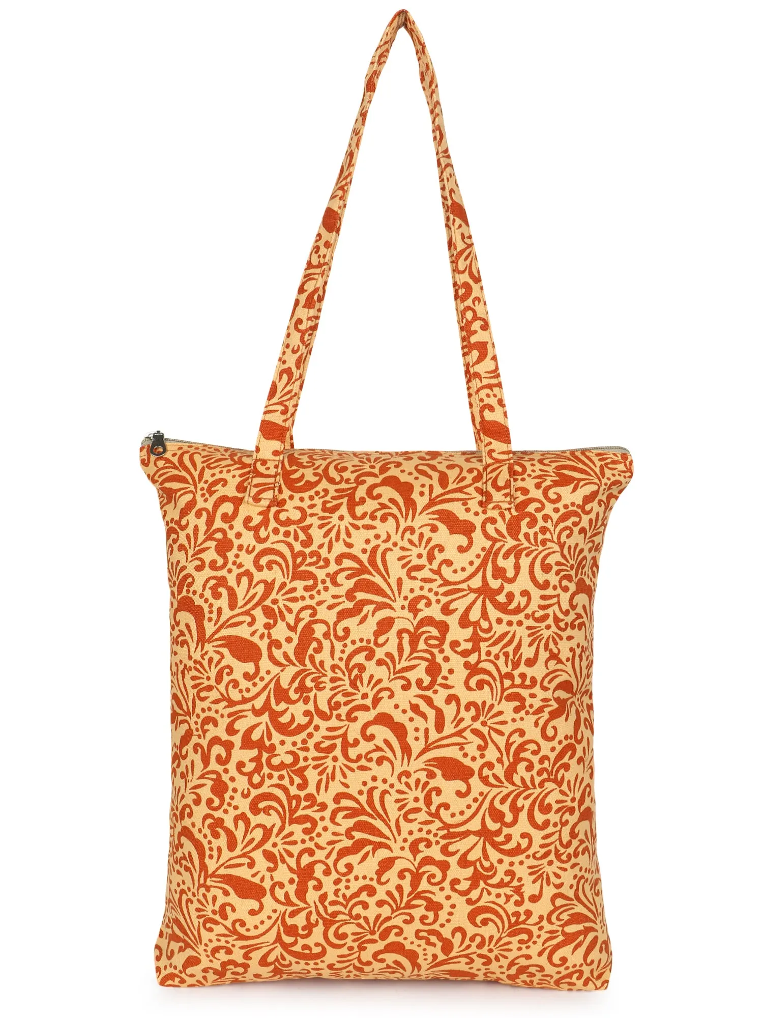 Eco-Friendly Multicolor Floral Printed Cotton Canvas Shopping Bags (Pack of 3)