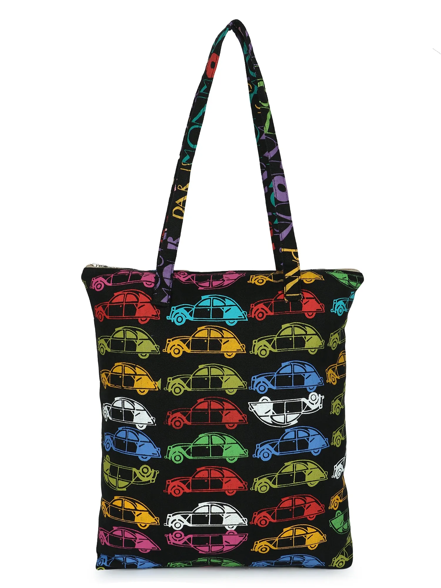 Eco-Friendly Multicolor Floral Printed Cotton Canvas Shopping Bags (Pack of 3)