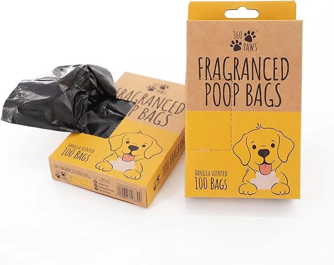 EcoBag - 100 Pack Scented Doggy Bags - Vanilla Scented - Leak Resistant, Recyclable, Eco-Friendly & Durable