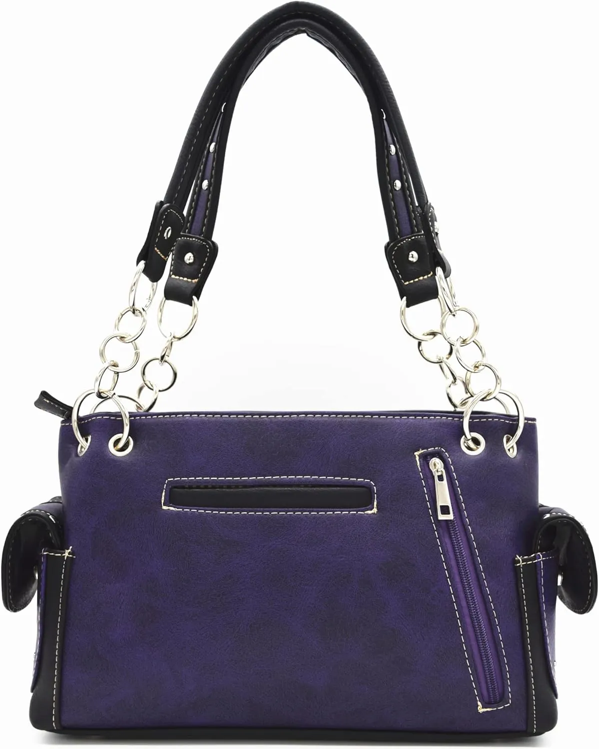 Embroidered Cross Scripture Bible Verse 2 Corinthians 12:9 Purse Studded Western Style Handbag Women Shoulder Bags Wallet Set