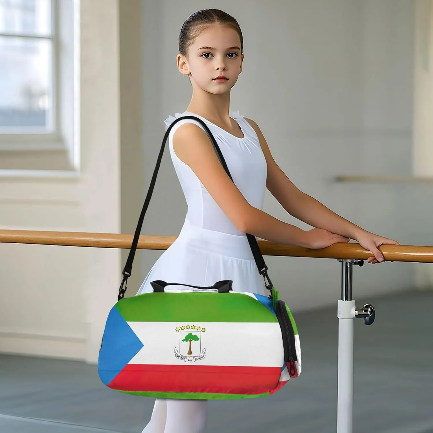 Equatorial Guinea Flag National Travel Duffle Bags Girls Tote Overnight Weekender Duffel Carry on Duffel Bag Boy Duffle Bag for Kids