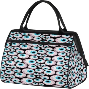 Eyeballs Horror Travel Duffel Bag Sports Travel Duffel Bag Waterproof Durable Large Gym Tote Bag Weekender Overnight Bag for Women Travel Gym Yoga