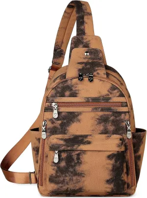 FADEON Large Crossbody Purse Sling Bag for Women - PU Leather Designer Anti-Theft Backpack With 4 RFID Card Slots