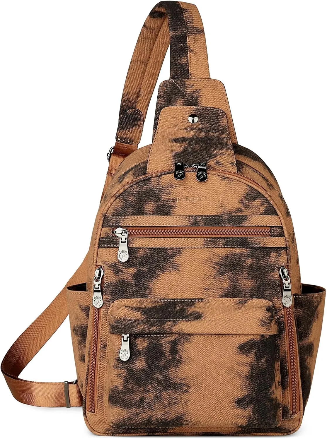 FADEON Large Crossbody Purse Sling Bag for Women - PU Leather Designer Anti-Theft Backpack With 4 RFID Card Slots