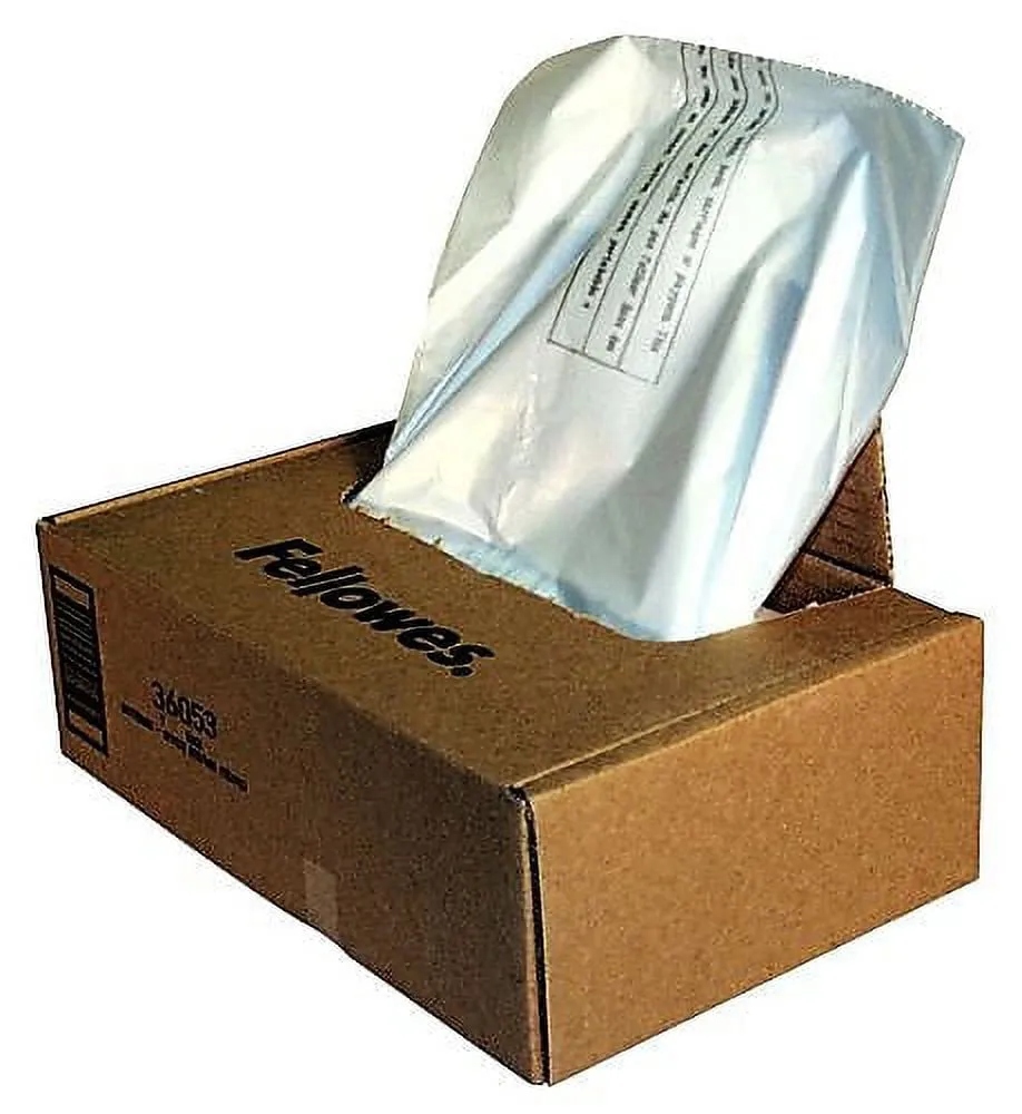 Fellowes Shredder Waste Bags, 9 gal Capacity, 100/Carton (36053)