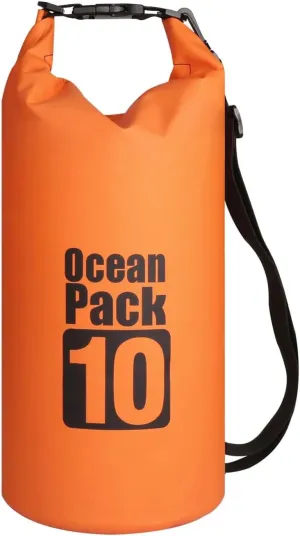 Floating Waterproof Dry Bag Backpack 5L/10L/20L, Roll Top Bag for Kayaking, Rafting, Boating, Swimming, Camping, Hiking, Beach, Fishing, Waterproof Beach Bag. (Orange, 10L)