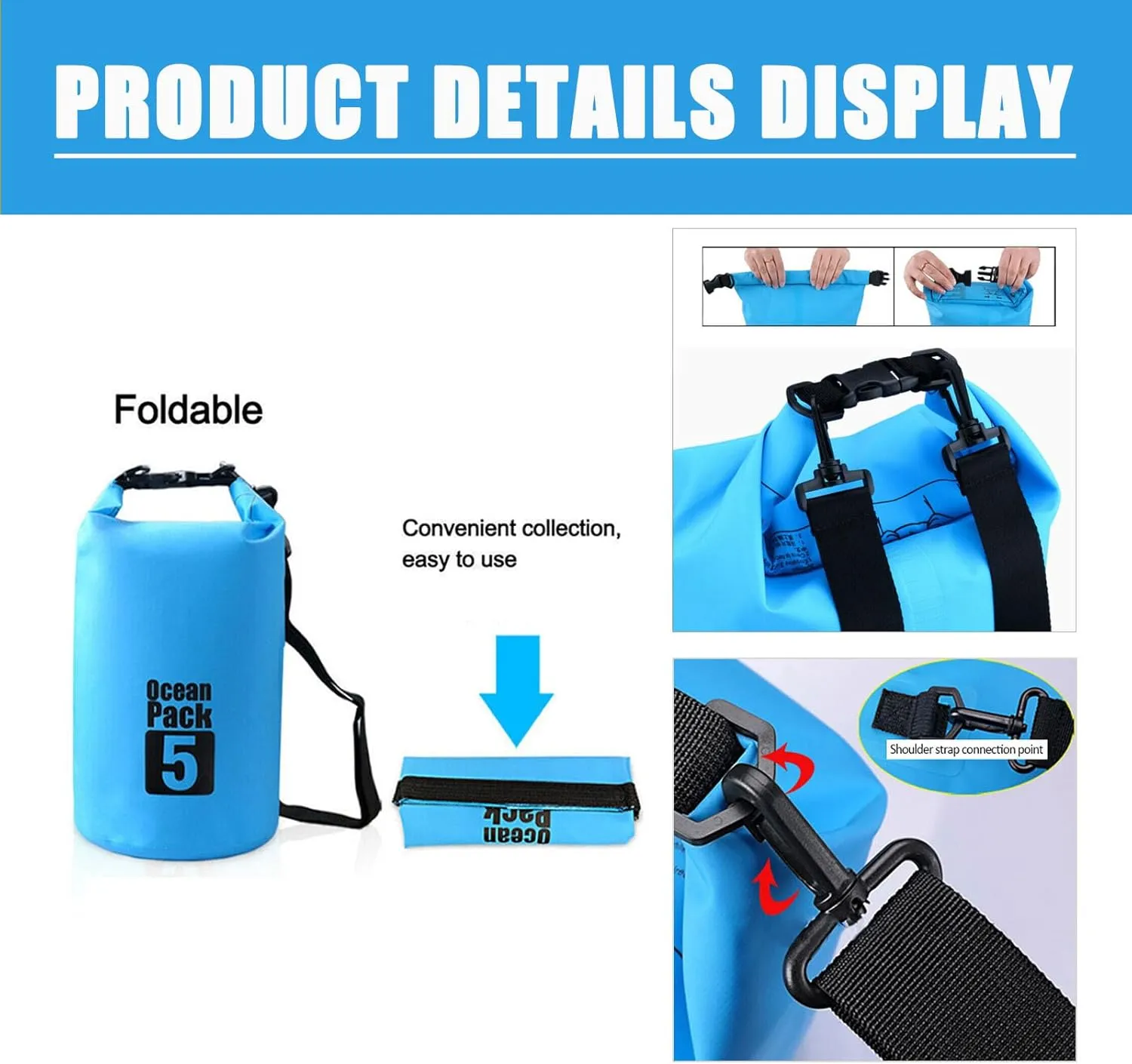 Floating Waterproof Dry Bag Backpack 5L/10L/20L, Roll Top Bag for Kayaking, Rafting, Boating, Swimming, Camping, Hiking, Beach, Fishing, Waterproof Beach Bag. (Orange, 10L)
