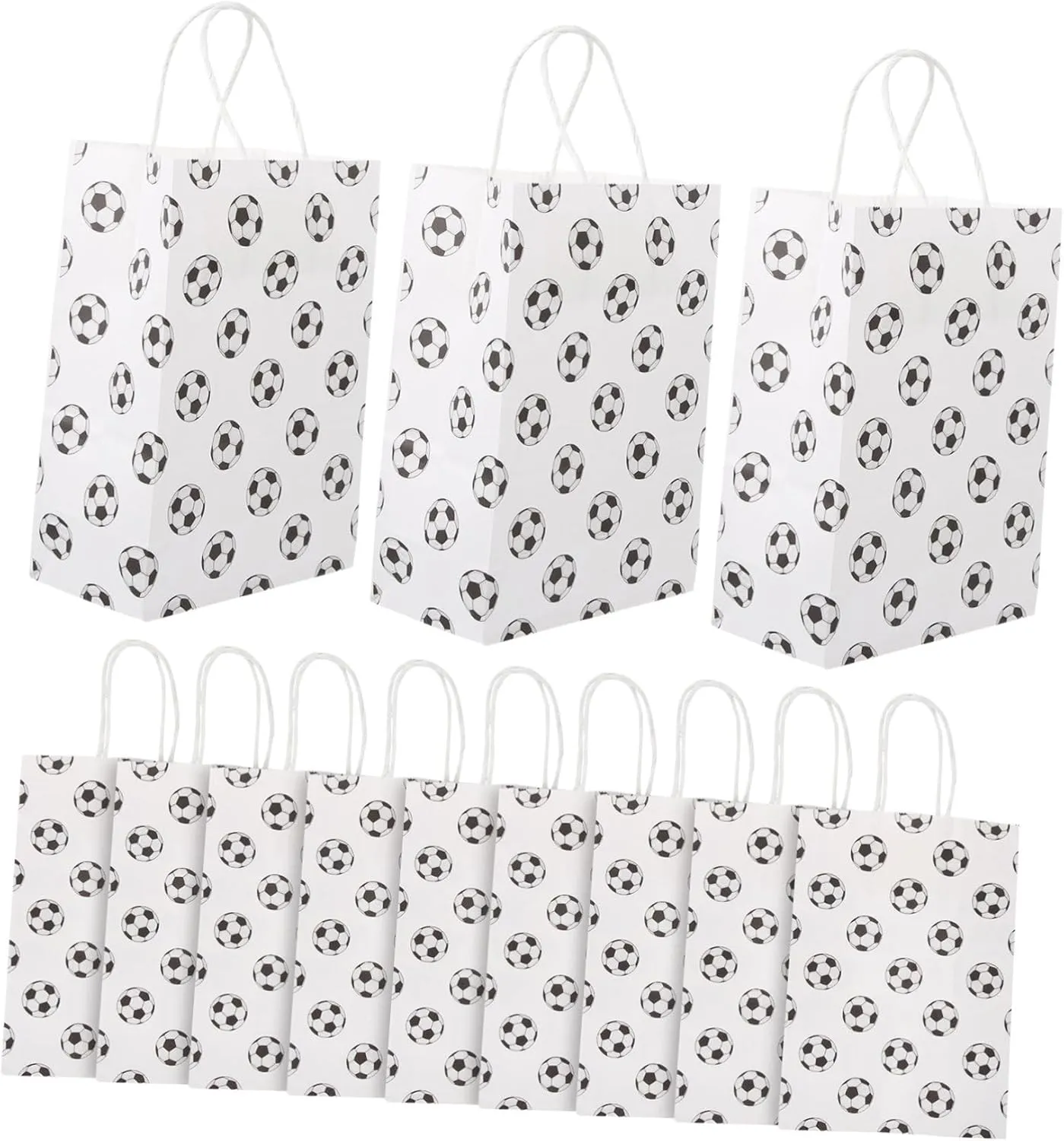 FOMIYES 12Pcs Football Themed Paper Bags Sports Party Present Bags for Boys Treats and Goodies Durable and Stylish Design for Celebrations and Events