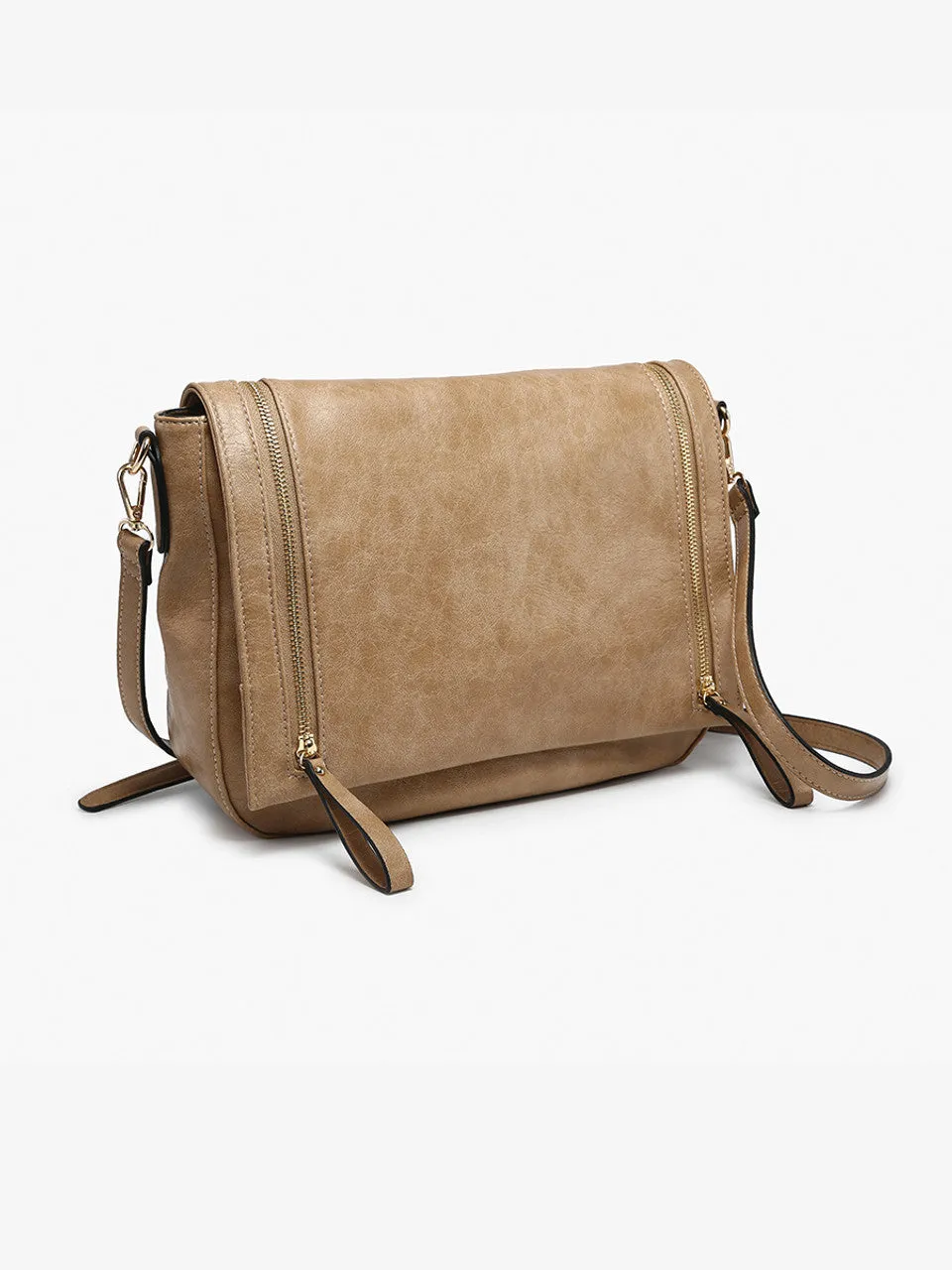 Foster Distressed Dual Zip Crossbody