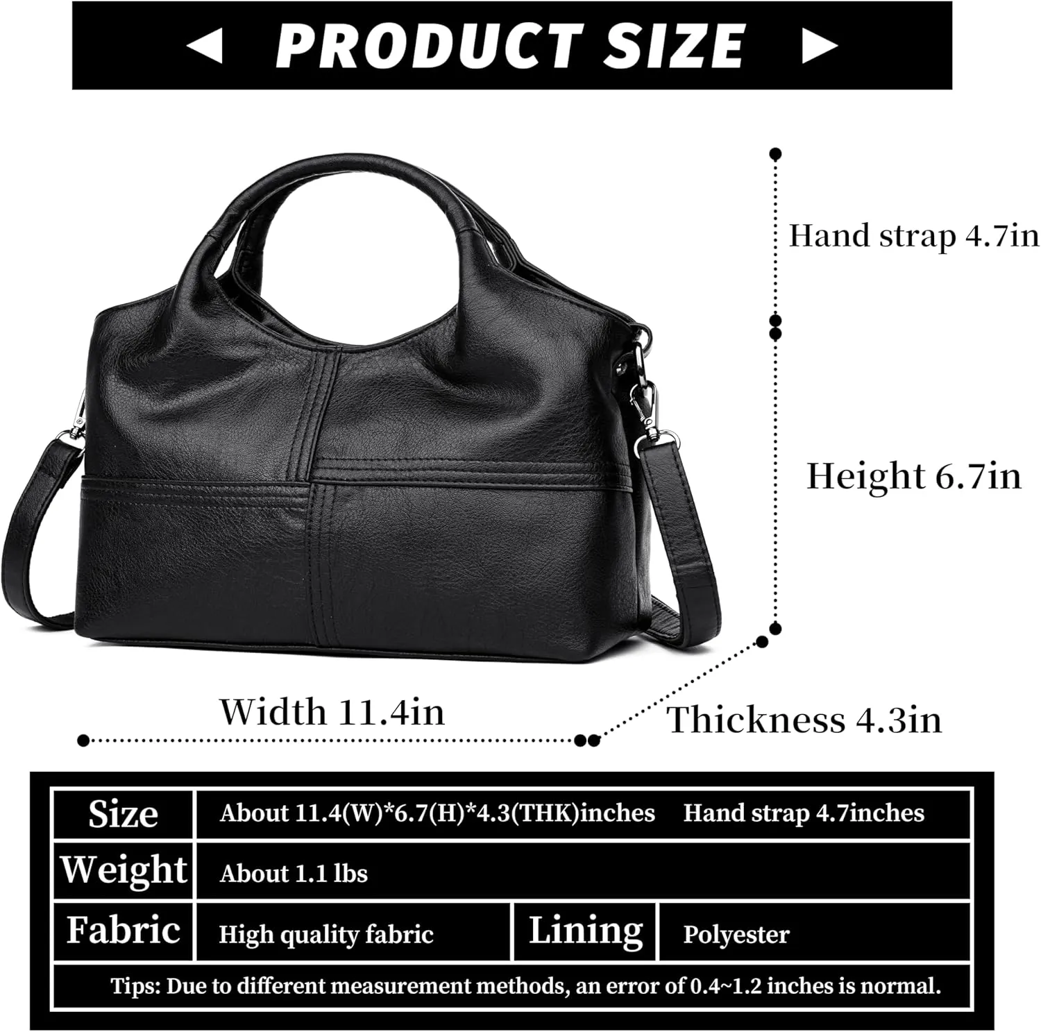 FSD. WG Leather Shoulder Bags Purses and Handbags for Women Top Handle Tote Satchel Ladies Hobo Bags
