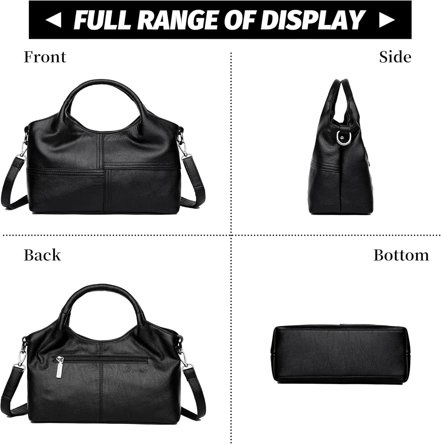 FSD. WG Leather Shoulder Bags Purses and Handbags for Women Top Handle Tote Satchel Ladies Hobo Bags