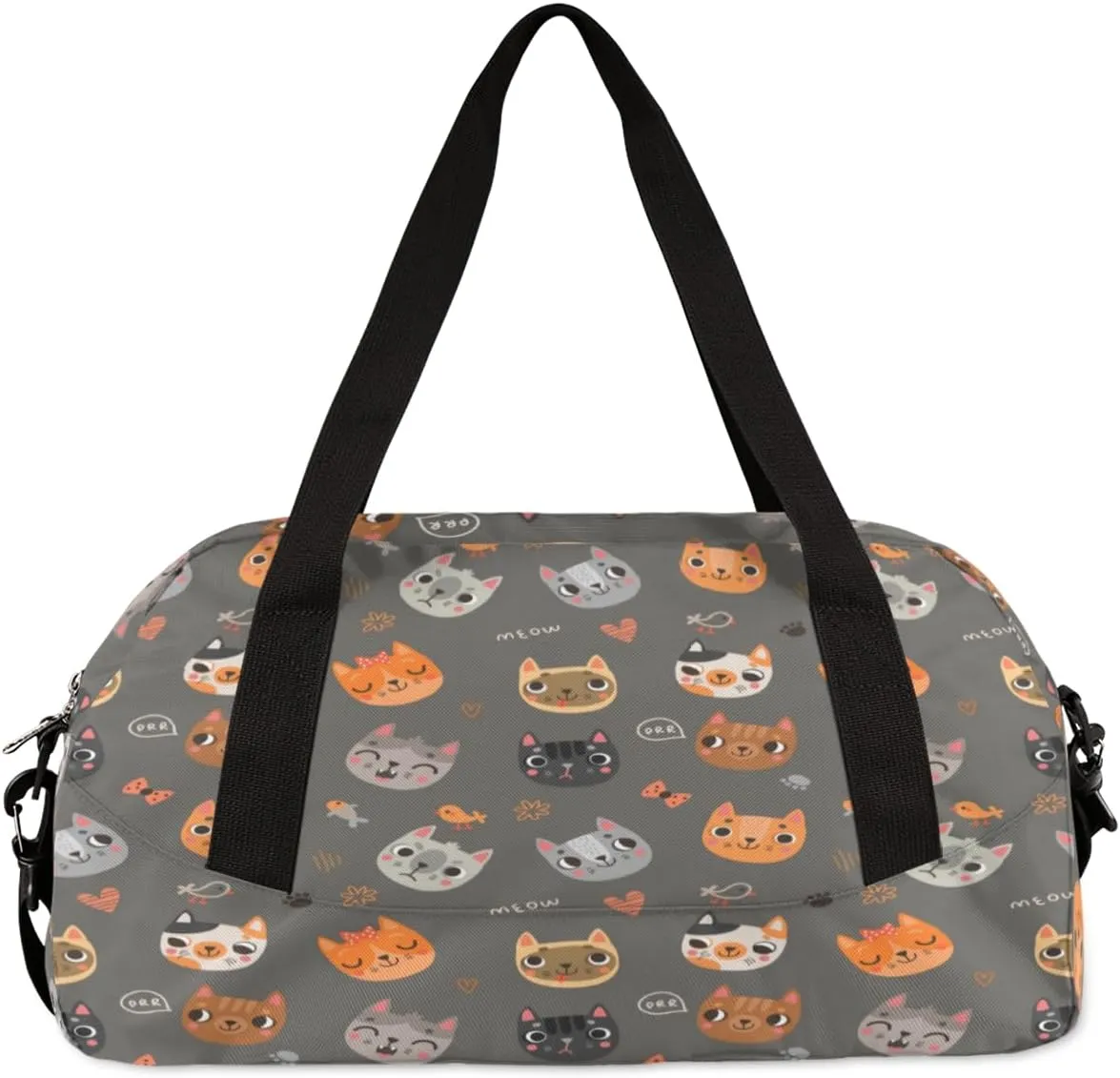 Funny Cute Cats Gym Bag, Duffle Bag, Weekender Bag, Duffel Bag, Overnight Bag, Travel Duffel Bag, Dance Bag, Tote Bag, Beach Bag, Pool Bag, Gym Duffle Bag, Carry on Bag