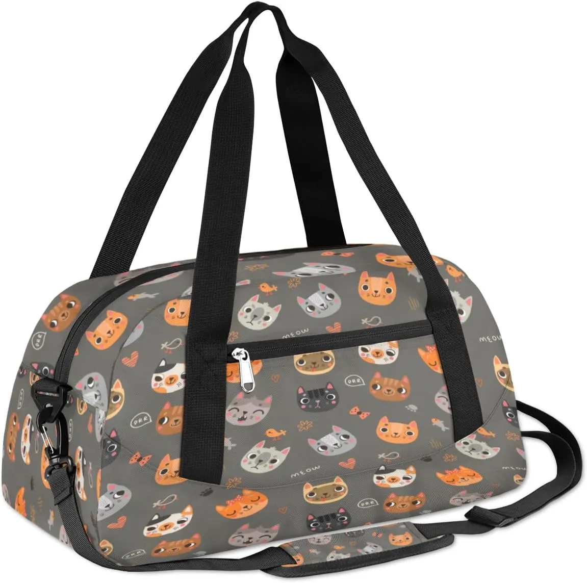 Funny Cute Cats Gym Bag, Duffle Bag, Weekender Bag, Duffel Bag, Overnight Bag, Travel Duffel Bag, Dance Bag, Tote Bag, Beach Bag, Pool Bag, Gym Duffle Bag, Carry on Bag