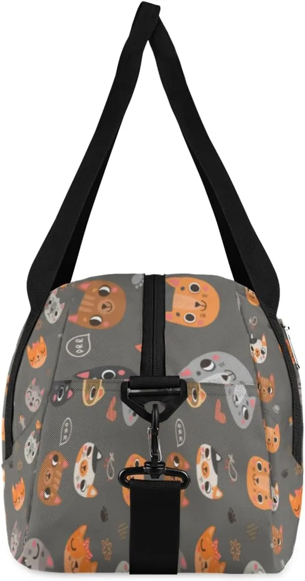 Funny Cute Cats Gym Bag, Duffle Bag, Weekender Bag, Duffel Bag, Overnight Bag, Travel Duffel Bag, Dance Bag, Tote Bag, Beach Bag, Pool Bag, Gym Duffle Bag, Carry on Bag