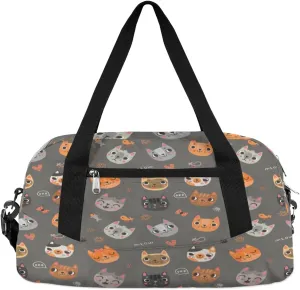 Funny Cute Cats Gym Bag, Duffle Bag, Weekender Bag, Duffel Bag, Overnight Bag, Travel Duffel Bag, Dance Bag, Tote Bag, Beach Bag, Pool Bag, Gym Duffle Bag, Carry on Bag