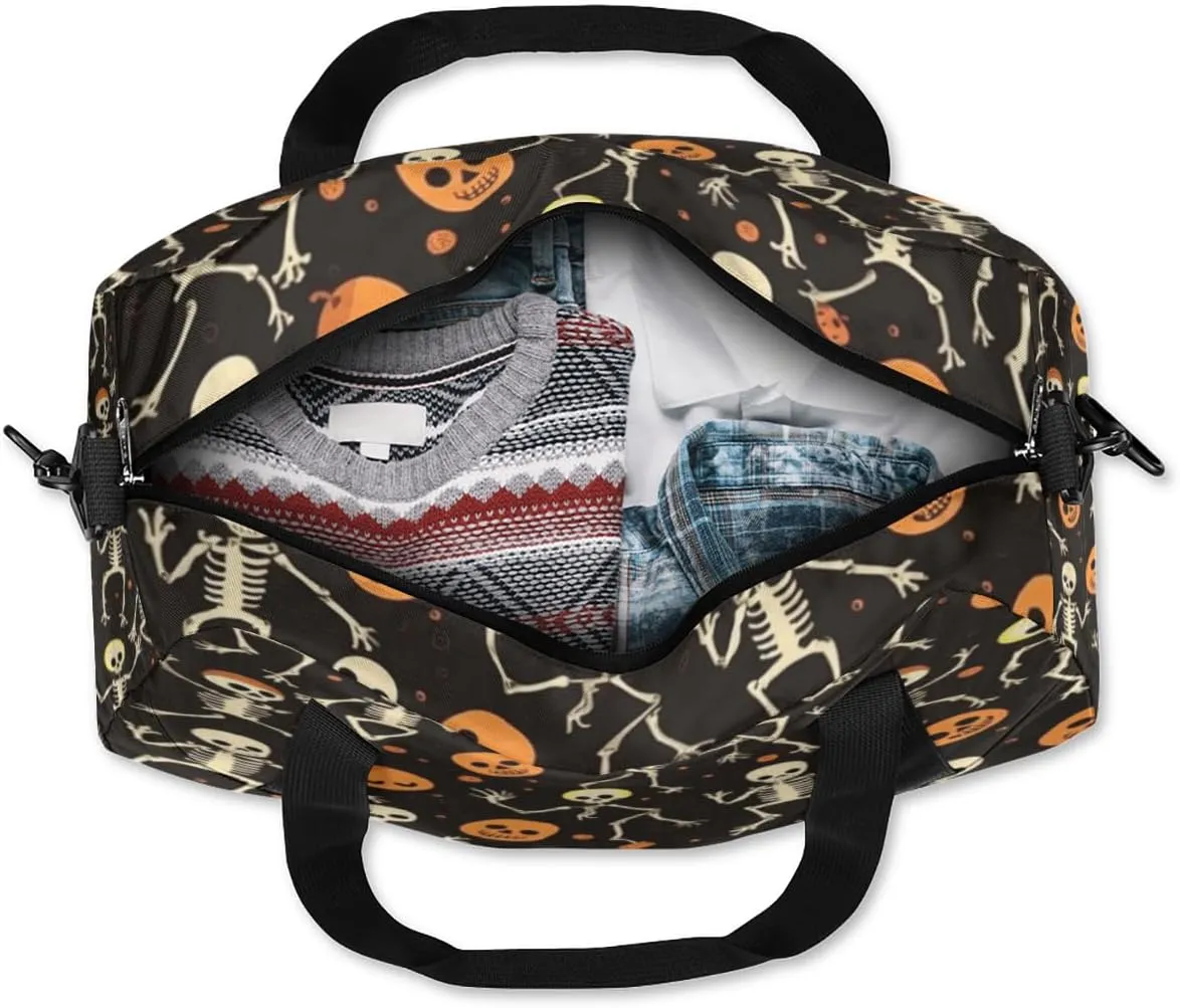 Funny Skull Halloween Gym Bag, Duffle Bag, Weekender Bag, Duffel Bag, Overnight Bag, Travel Duffel Bag, Dance Bag, Tote Bag, Beach Bag, Pool Bag, Gym Duffle Bag, Carry on Bag