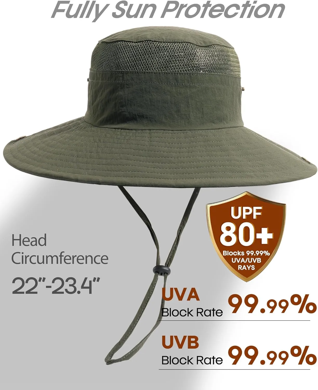 FURTALK Sun Hats for Men Women Fishing Hat UPF 80  Breathable Wide Brim Hiking Summer UV Protection Bucket Hats