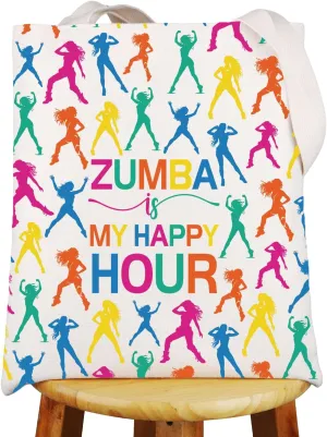 G2TUP Zumba Instructors Tote Bag Zumba Team Gifts Zumba Teacher Shoulder Bag Zumba Dance Gift Zumba Is My Happy Hour Gifts