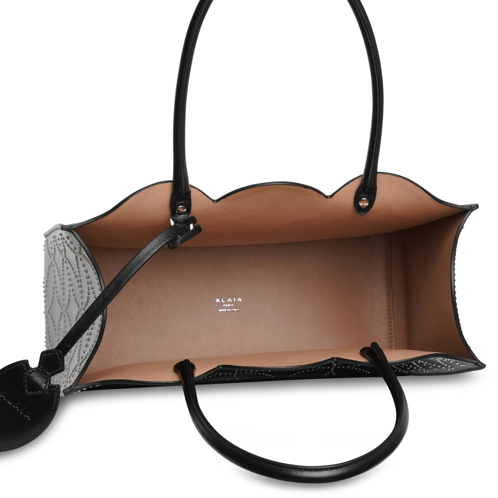 Garance 28 black studded tote bag
