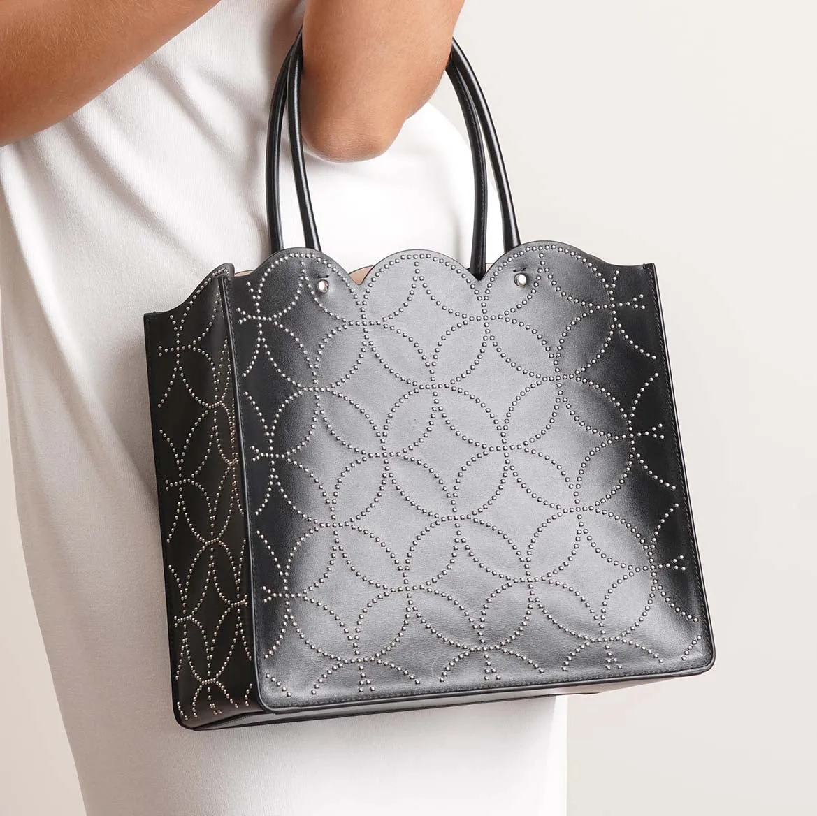 Garance 28 black studded tote bag