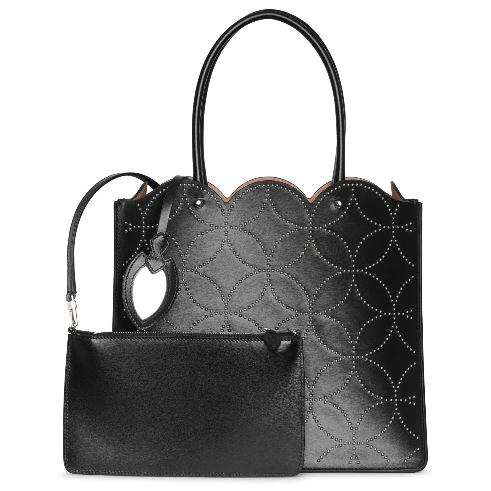 Garance 28 black studded tote bag