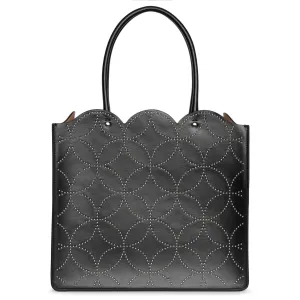Garance 28 black studded tote bag