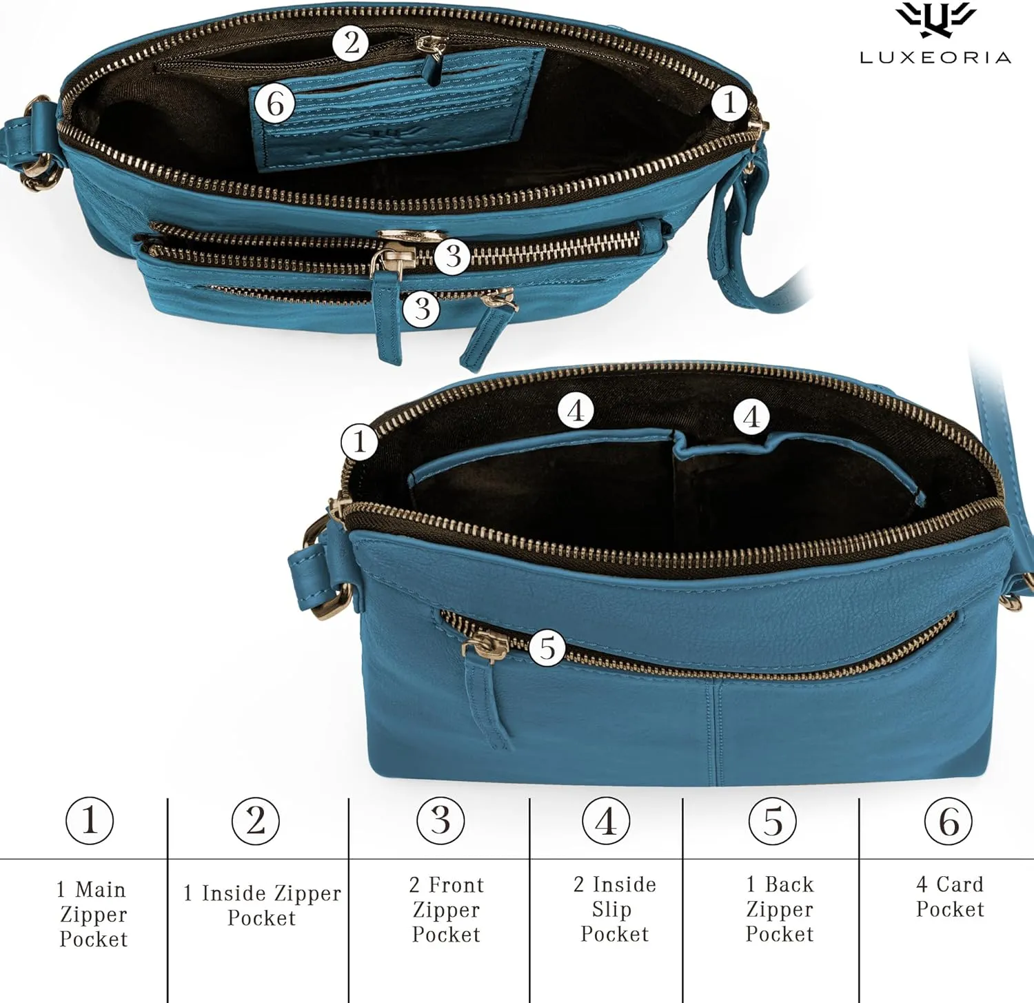 Genuine Leather Crossbody Bags for Women, Premium Handmade Leather Purses - Shoulder Handbags, Adjustable Strap
