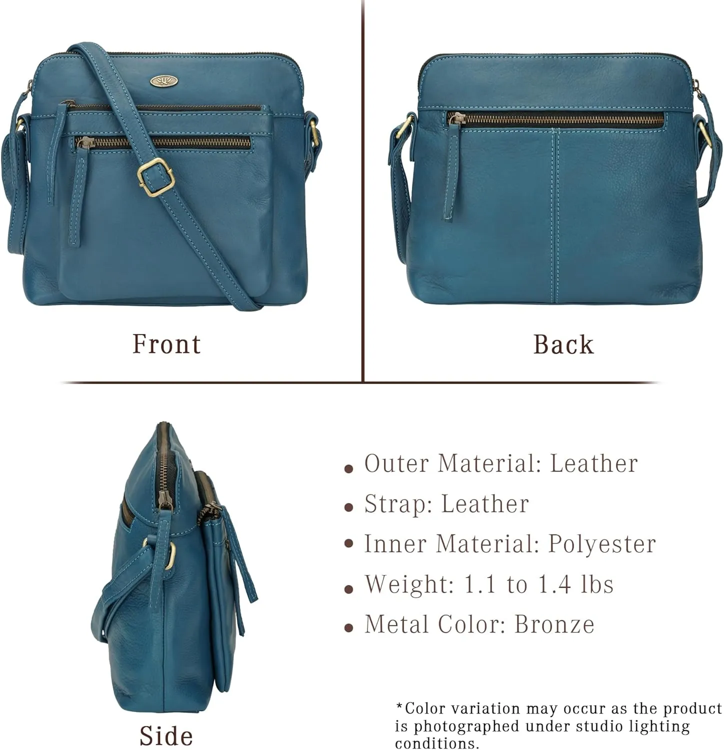 Genuine Leather Crossbody Bags for Women, Premium Handmade Leather Purses - Shoulder Handbags, Adjustable Strap