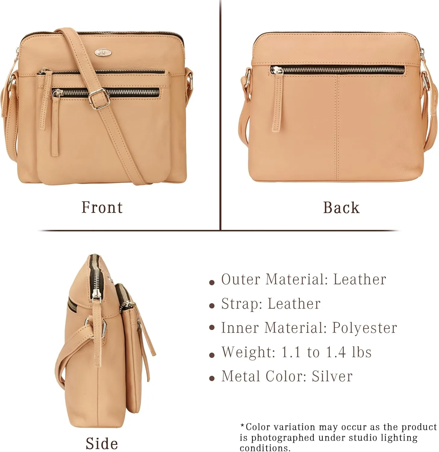 Genuine Leather Crossbody Bags for Women, Premium Handmade Leather Purses - Shoulder Handbags, Adjustable Strap