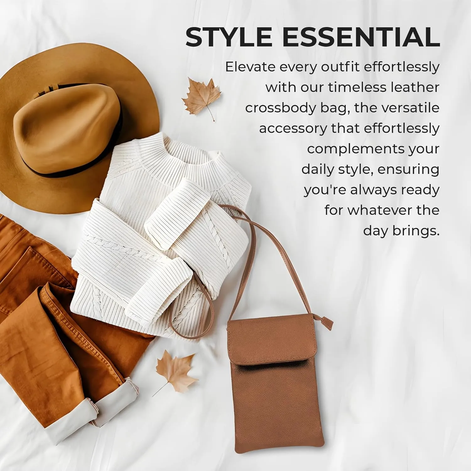 Genuine Leather Small Crossbody Phone Purse for women – Lightweight, Stylish,Durable and Spacious with Adjustable Strap
