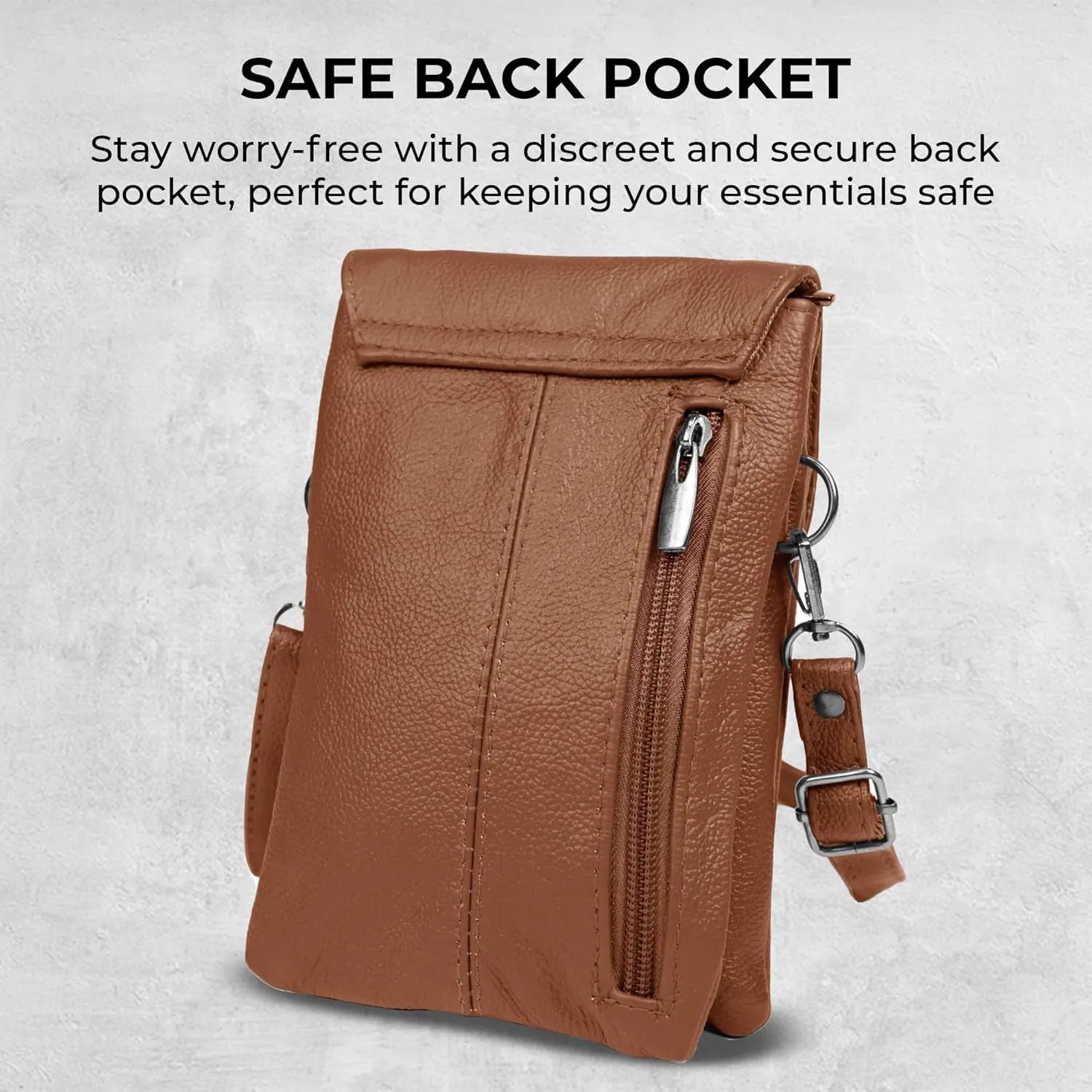 Genuine Leather Small Crossbody Phone Purse for women – Lightweight, Stylish,Durable and Spacious with Adjustable Strap